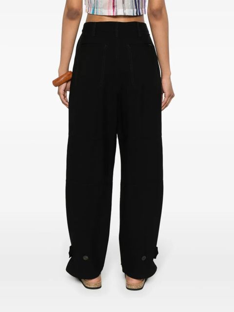 LOEWE Anagram-tab tapered trousers - Black
