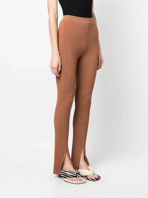 Nanushka front-slit leggings - Brown
