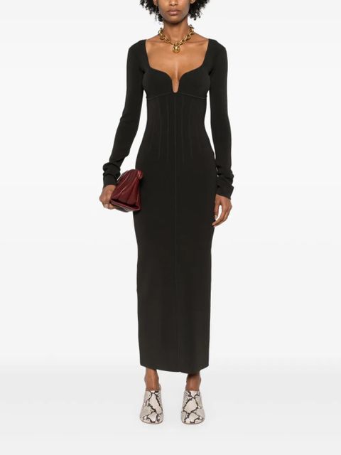 Nanushka seam-detail ribbed midi dress - Black