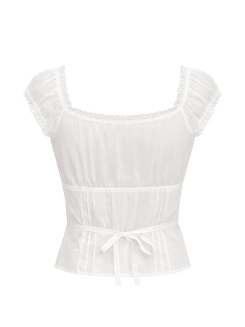 Reformation Alabama lace-trim top - White - zdjęcie produktu nr 2