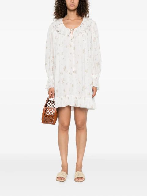 Chloé floral-print mini dress - White