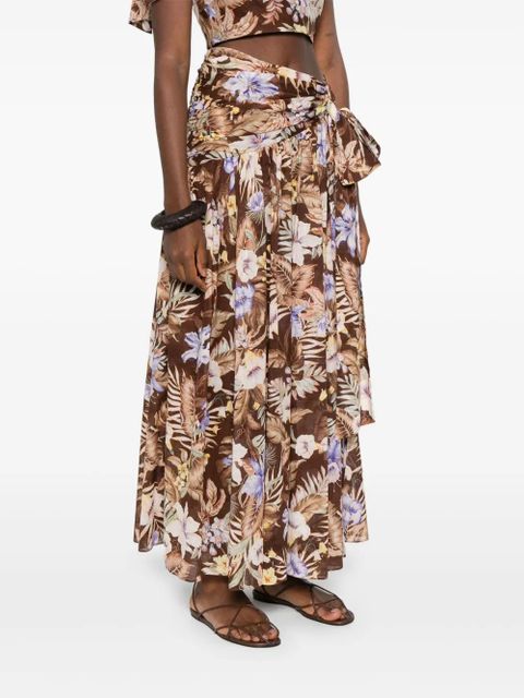 ZIMMERMANN Coco bow-detail maxi skirt - Brown