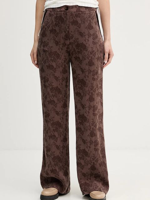 Hoss Intropia spodnie damskie kolor brązowy proste high waist 6542835 - zdjęcie produktu nr 1