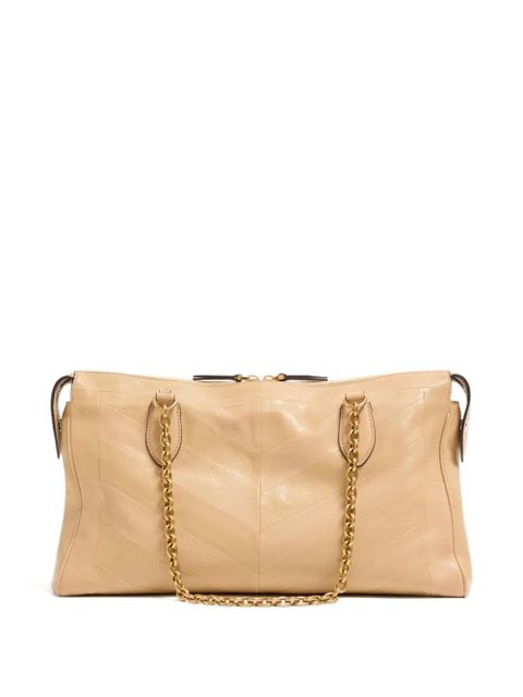 Valentino Garavani Valentino Garavani Panthea Shoulder Bag In Nappa Leather With Chevron Pattern - Neutrals