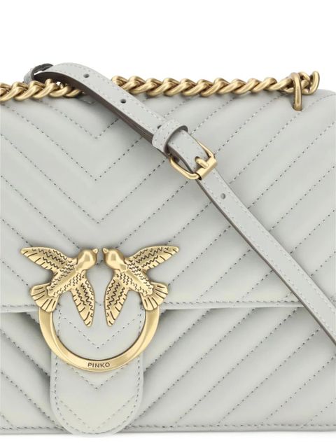 PINKO medium Love One chevron-quilted shoulder bag - Grey - zdjęcie produktu nr 2
