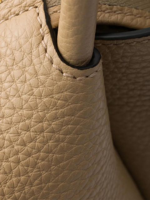 Prada leather logo-detail tote bag - Neutrals