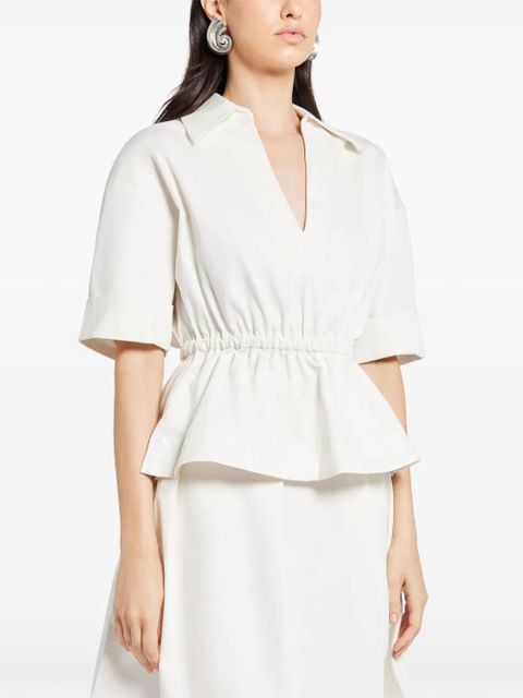 STAUD Bristol peplum-hem blouse - White