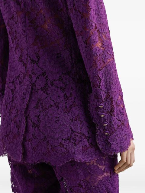 Dolce & Gabbana DNA lace-detailing blazer - Purple