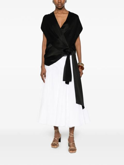 Jacquemus pleated A-line midi skirt - White - zdjęcie produktu nr 2