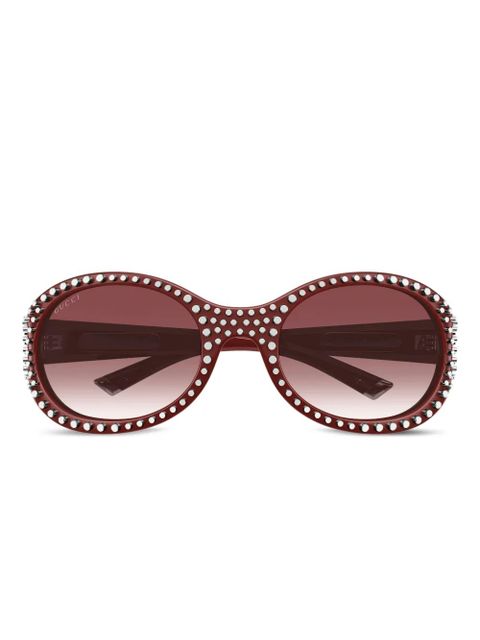 Gucci Eyewear GG2013S stud-embellished sunglasses - Red - zdjęcie produktu nr 1