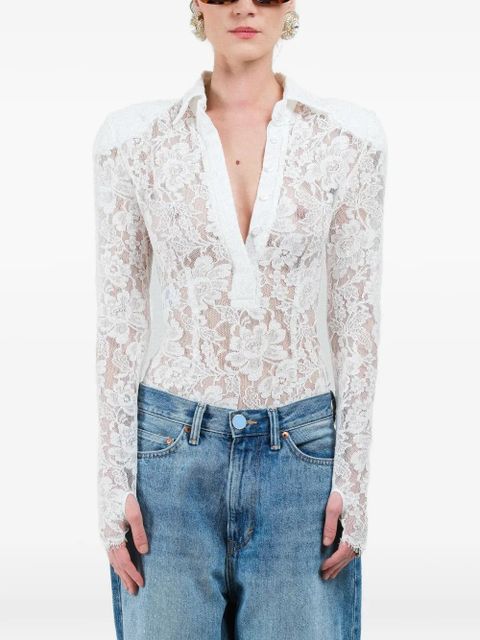 Rowen Rose lace long-sleeve top - White - zdjęcie produktu nr 1