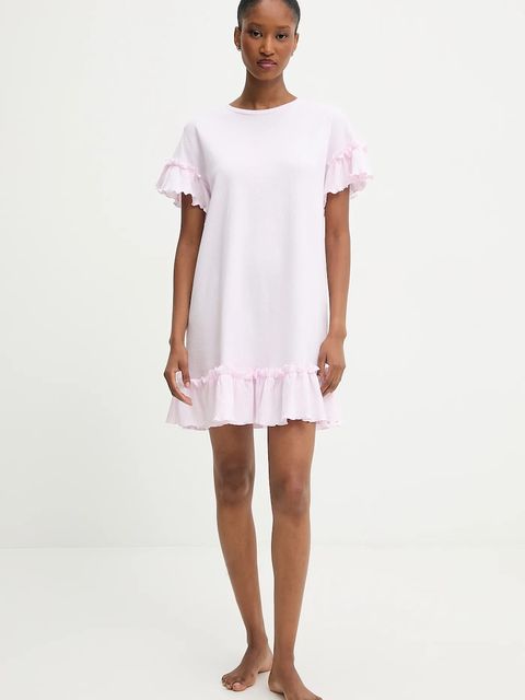 Answear.LAB koszula nocna bawełniana damska kolor różowy bawełniana