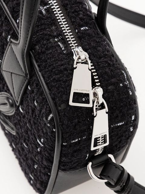 Karl Lagerfeld torebka z dodatkiem wełny K/SKUARE kolor czarny A4W30259