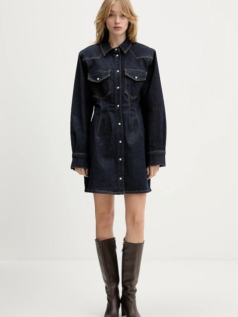 Gestuz sukienka jeansowa kolor granatowy mini dopasowana 10910869 - zdjęcie produktu nr 2