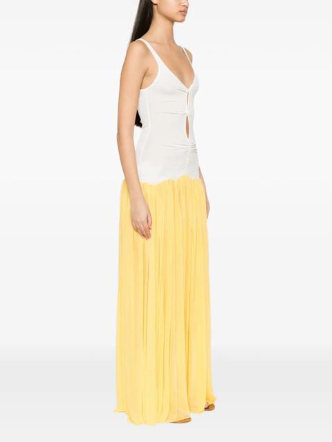 Christopher Esber Verner cut-out lace-trim maxi dress - Yellow