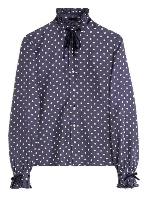 Valentino Garavani Plus de Pois-print twill shirt - Blue - zdjęcie produktu nr 1