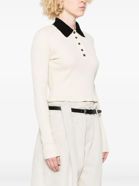 AMIRI ribbed-knit polo top - Neutrals