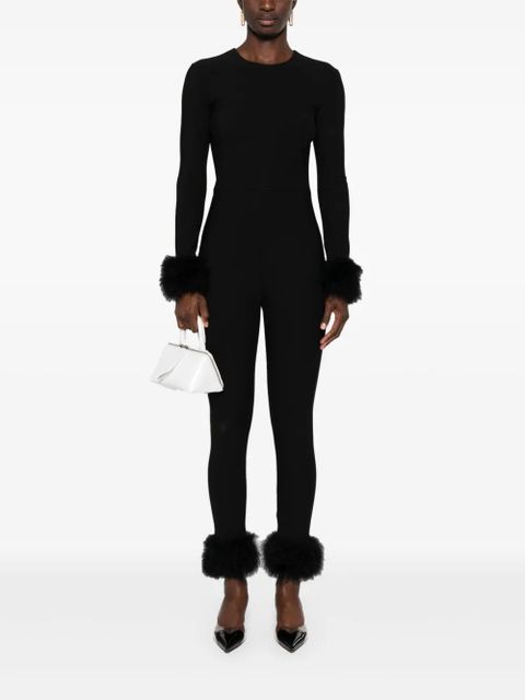 Blumarine feather-trim jumpsuit - Black - zdjęcie produktu nr 2