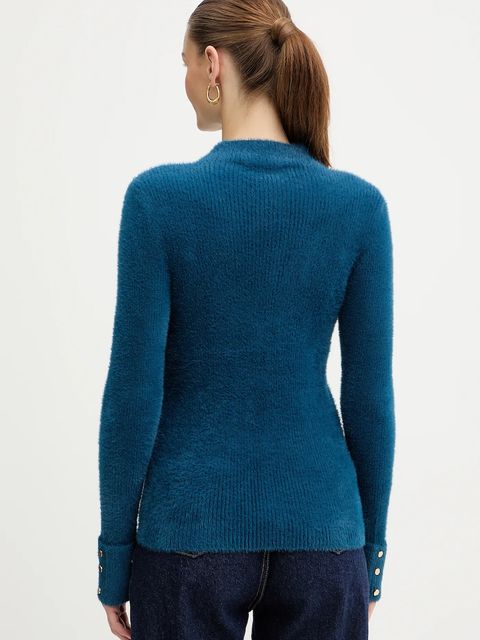 Morgan sweter MORIK.N damski kolor niebieski z półgolfem MORIK.N