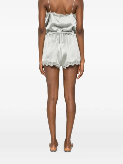 DÔEN Iona lace-trim shorts - Green