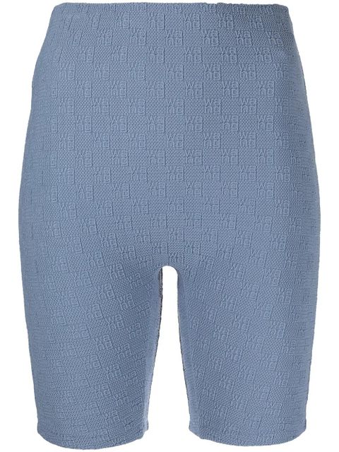 Alexander Wang logo-check cycling shorts - Blue - zdjęcie produktu nr 1