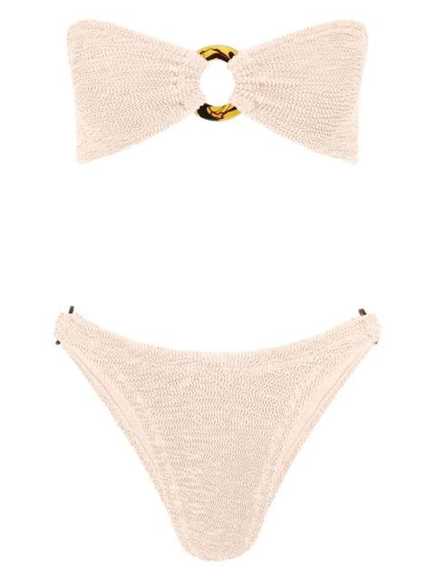 Hunza G Gloria bandeau crinkle bikini - Neutrals