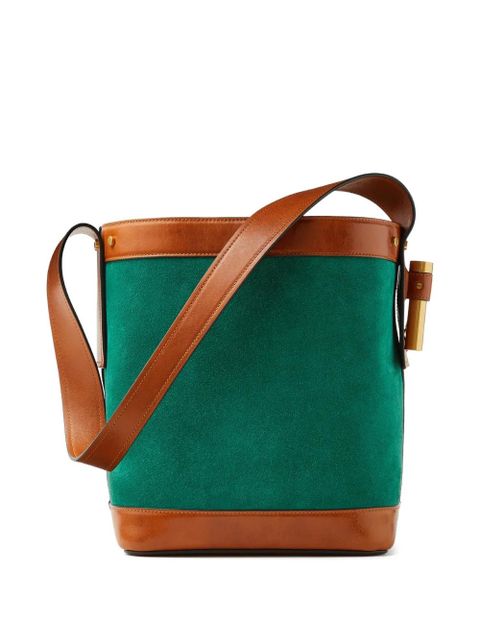 Versace Pivot small suede bucket bag - Green