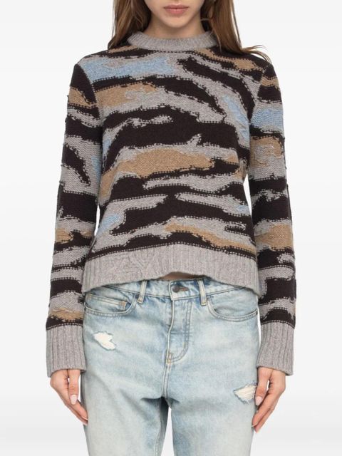 Zadig&Voltaire Malty patterned crew-neck sweater - Brown
