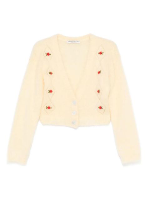 Alessandra Rich V-neck cropped cardigan - Yellow - zdjęcie produktu nr 1