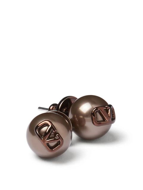 Valentino Garavani VLogo Signature stud earrings - Brown