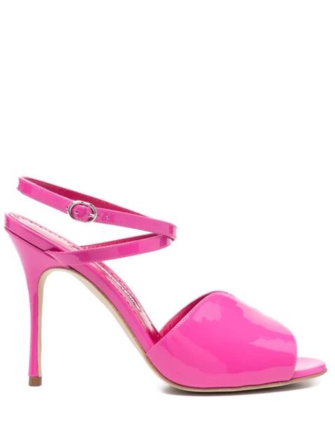 Manolo Blahnik 110mm shimmer-finish sandals - Pink - zdjęcie produktu nr 1