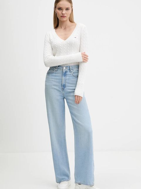 Hollister Co. sweter damski kolor biały lekki KI350-5132 - zdjęcie produktu nr 2