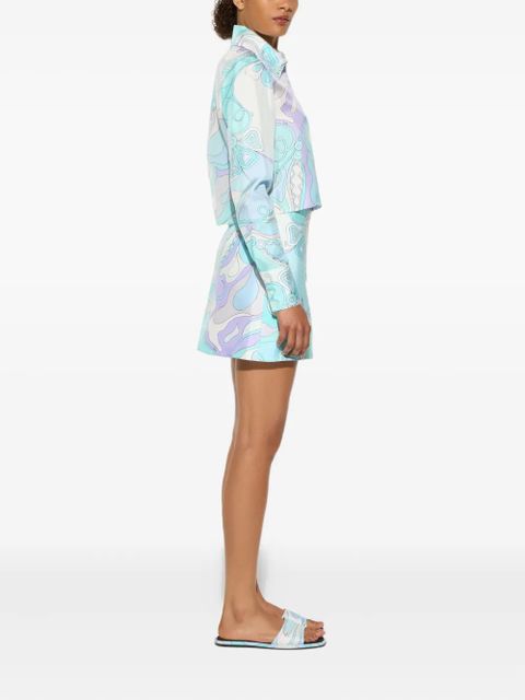 PUCCI orchidee-print silk shirt - Blue
