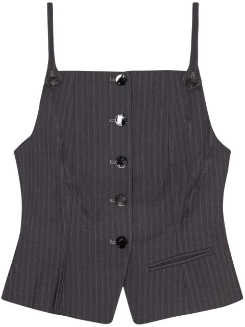 GANNI pinstripe-print vest - Grey