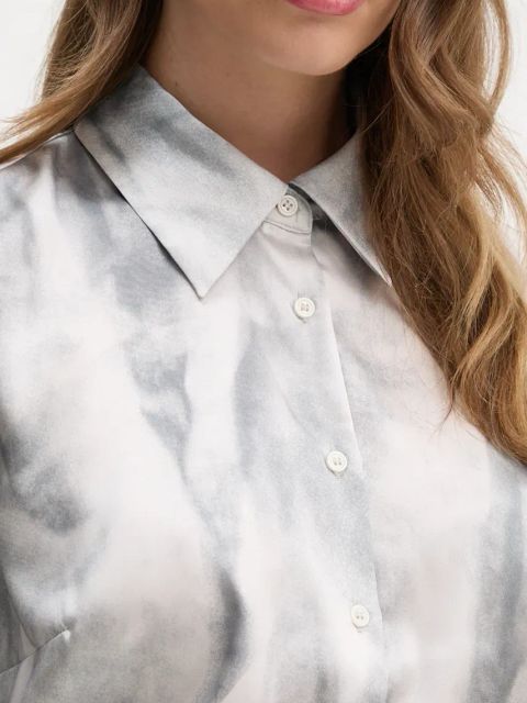 Sisley koszula damska kolor szary regular z kołnierzykiem klasycznym 5WDJLQFF7