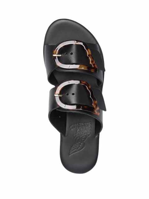 Ancient Greek Sandals Iaso oversized buckle sandals - Black