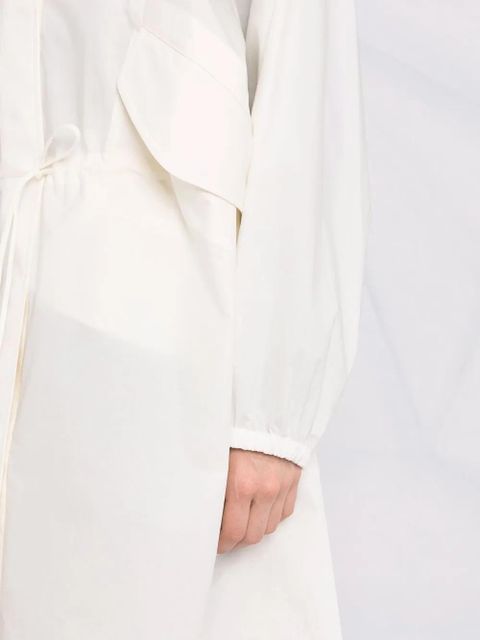 Jil Sander logo-print hooded raincoat - White