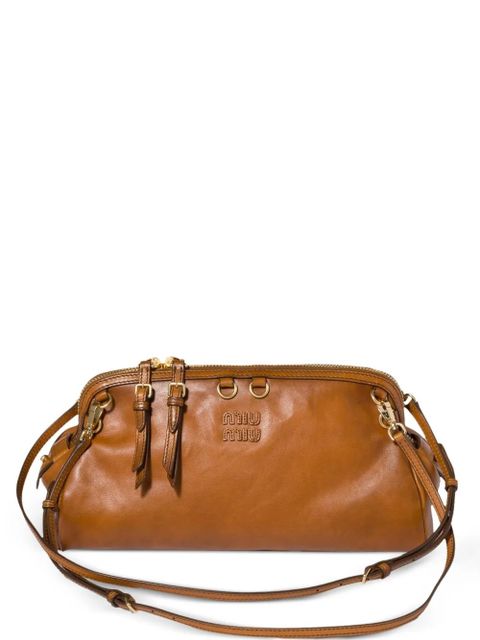 Miu Miu Caprice leather clutch - Brown - zdjęcie produktu nr 1