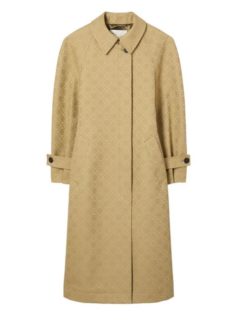 Tory Burch T-monogram jacquard trench coat - Brown - zdjęcie produktu nr 1