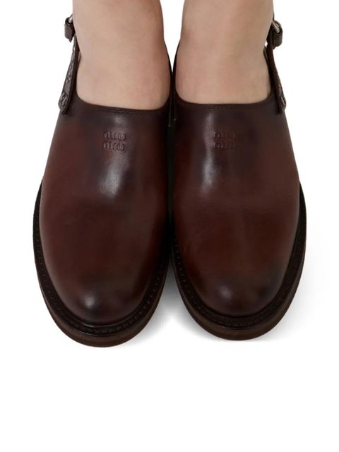 Miu Miu buckle mules - Brown