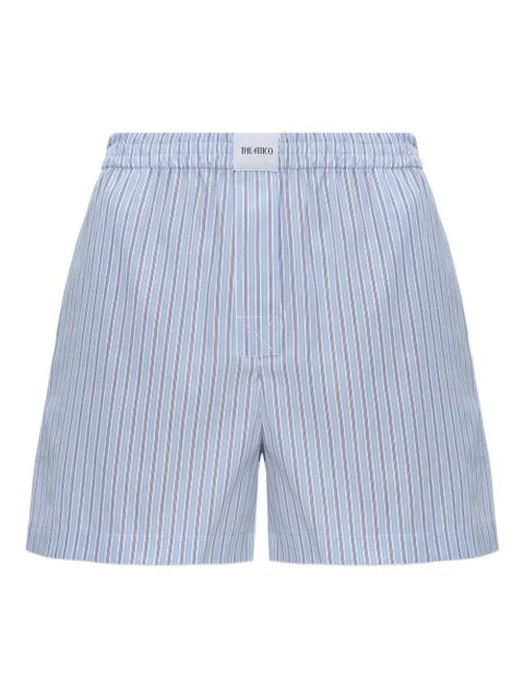 The Attico striped-pattern elasticated mini shorts - Blue - zdjęcie produktu nr 1