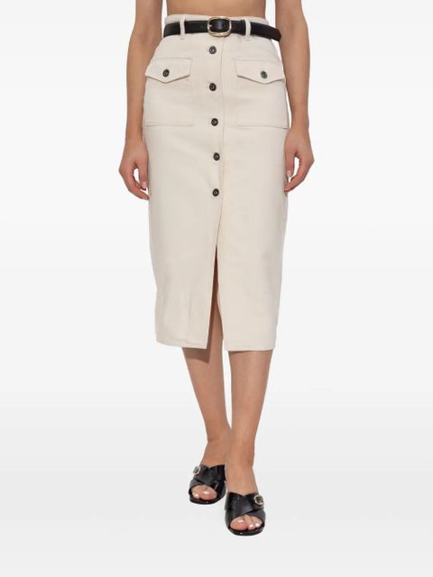 Self-Portrait cotton skirt - White