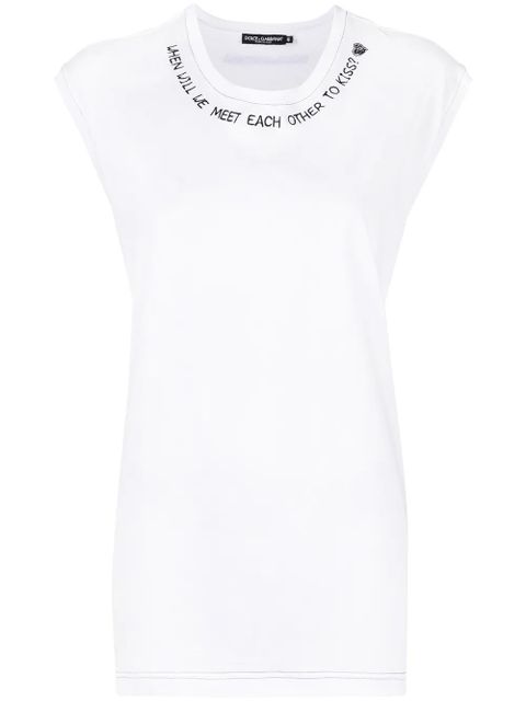 Dolce & Gabbana slogan-print tank top - White - zdjęcie produktu nr 1