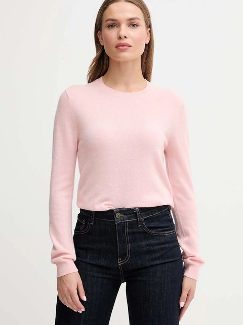 United Colors of Benetton sweter wełniany damski kolor różowy lekki - zdjęcie produktu nr 1