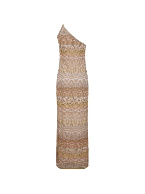 Missoni one-shoulder chevron midi dress - Neutrals - zdjęcie produktu nr 2