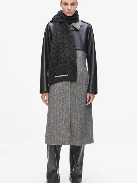 Karl Lagerfeld szalik z domieszką wełny K/ESSENTIAL - zdjęcie produktu nr 2