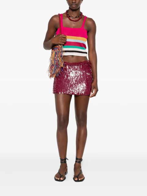 Alanui fringe mini skirt - Red