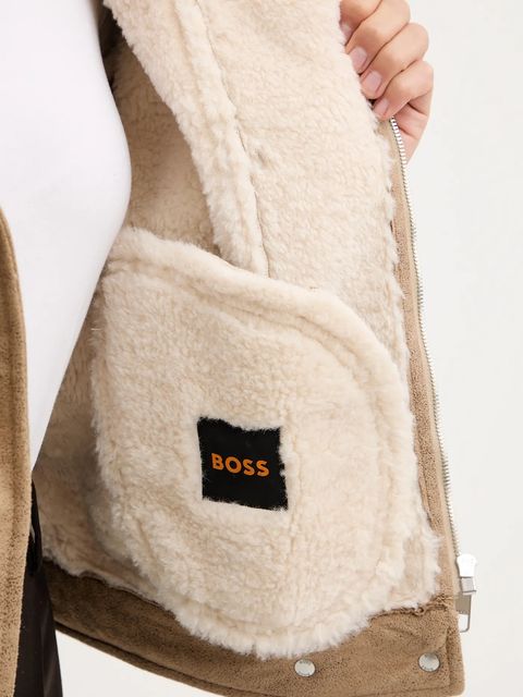 BOSS Orange kurtka kolor beżowy przejściowa 50548600