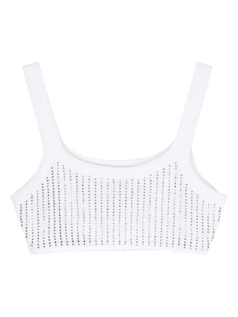 The Attico rhinestoned cotton crop top - White - zdjęcie produktu nr 2