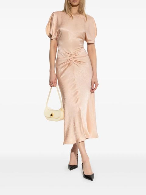 Victoria Beckham draped-detailing midi dress - Pink - zdjęcie produktu nr 2